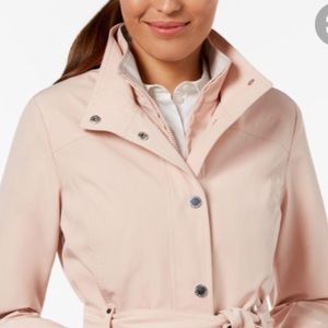 Nautica Belted Hooded Raincoat, Large